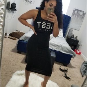 "This is my best dress" Black midi dress